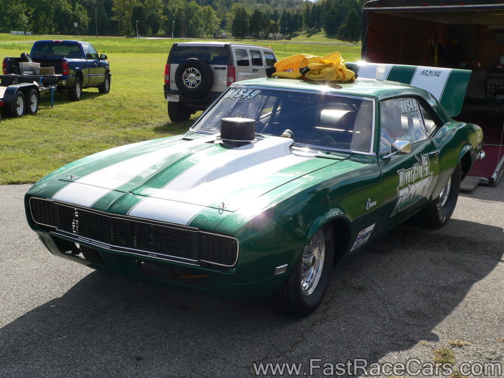 Green Camaro Drag Car Green Camaro Drag Car